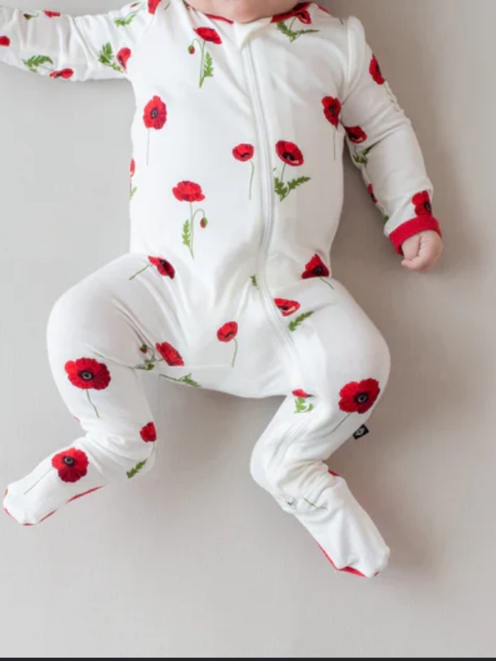 Kyte BABY Footie Poppy Print